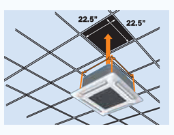 Cassette Model Fits Into Standard Ceiling Tile