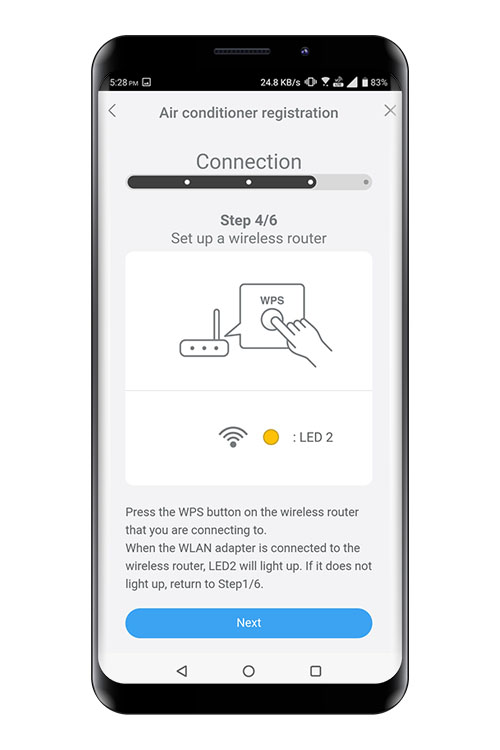 Press the WPS button on the WLAN router that you are connecting to.